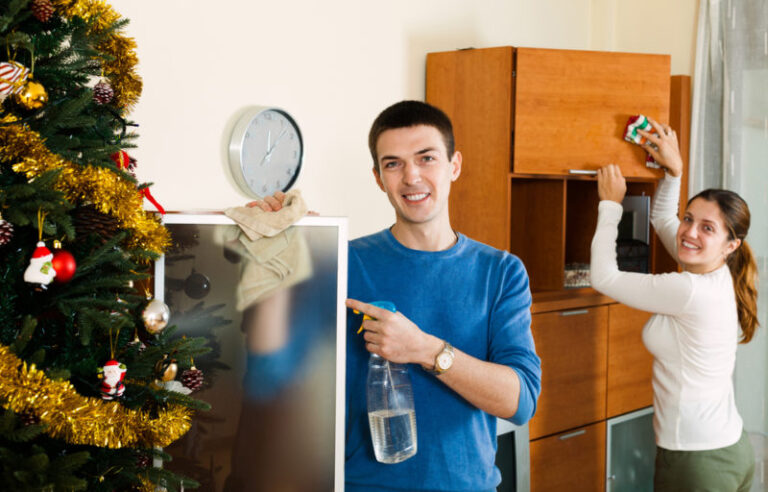 COMFORT couple cleaning the house autumn shutterstock  e