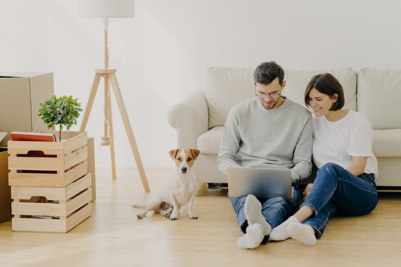 couple comfortable with heat pump