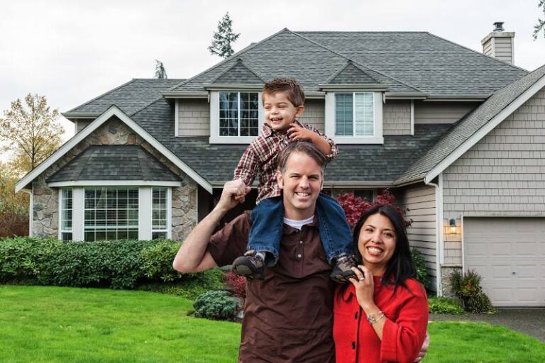 happy family with new HVAC installation